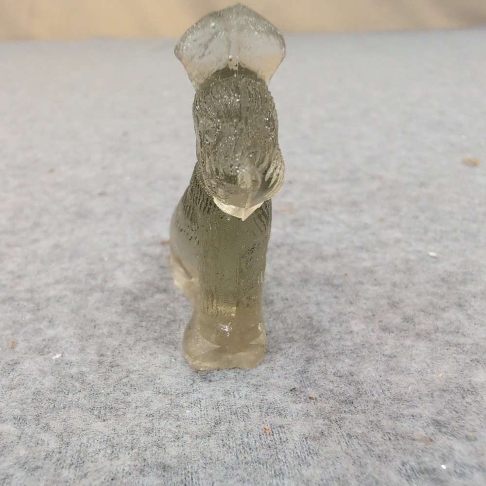 Vintage Miniature Translucent Glass Scottie Dog Figurine Scottish Terrier Decor - Picture 2 of 5